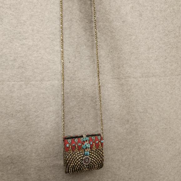 Mary Frances Beaded Small Shoulder Bag Flower Embellished‎ Clutch Chain Bag - Picture 1 of 16
